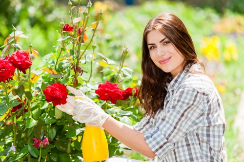 Team member documenting garden work during an investigation